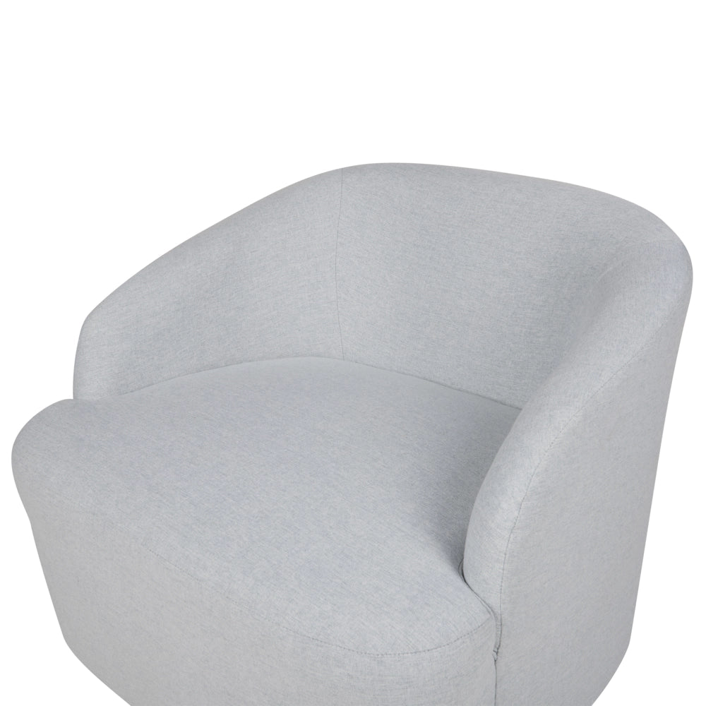 Poltrona Grigio Chiaro Tessuto Morbido Base Oro Girevole 360° Stile Retro Glamour Art Deco dorato