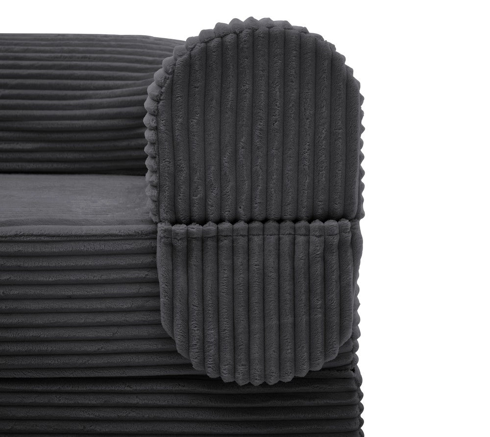 Divano letto singolo ¨C Minimal ¨C Tessuto cord, salvaspazio