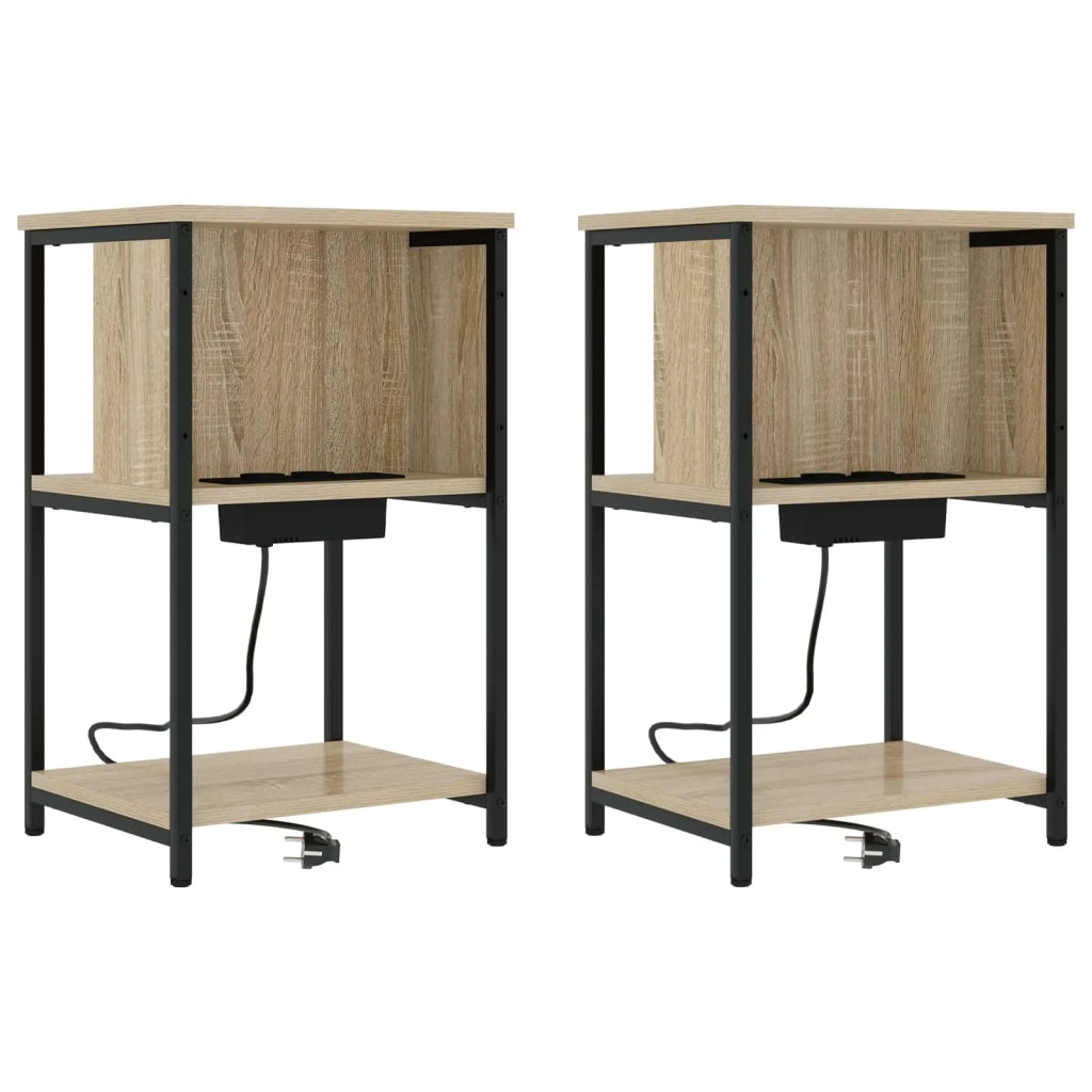 Set di 2 Comodini | Armadio da Notte | Mobiletto da notte Rovere Sonoma 38 x 31 x 61 cm