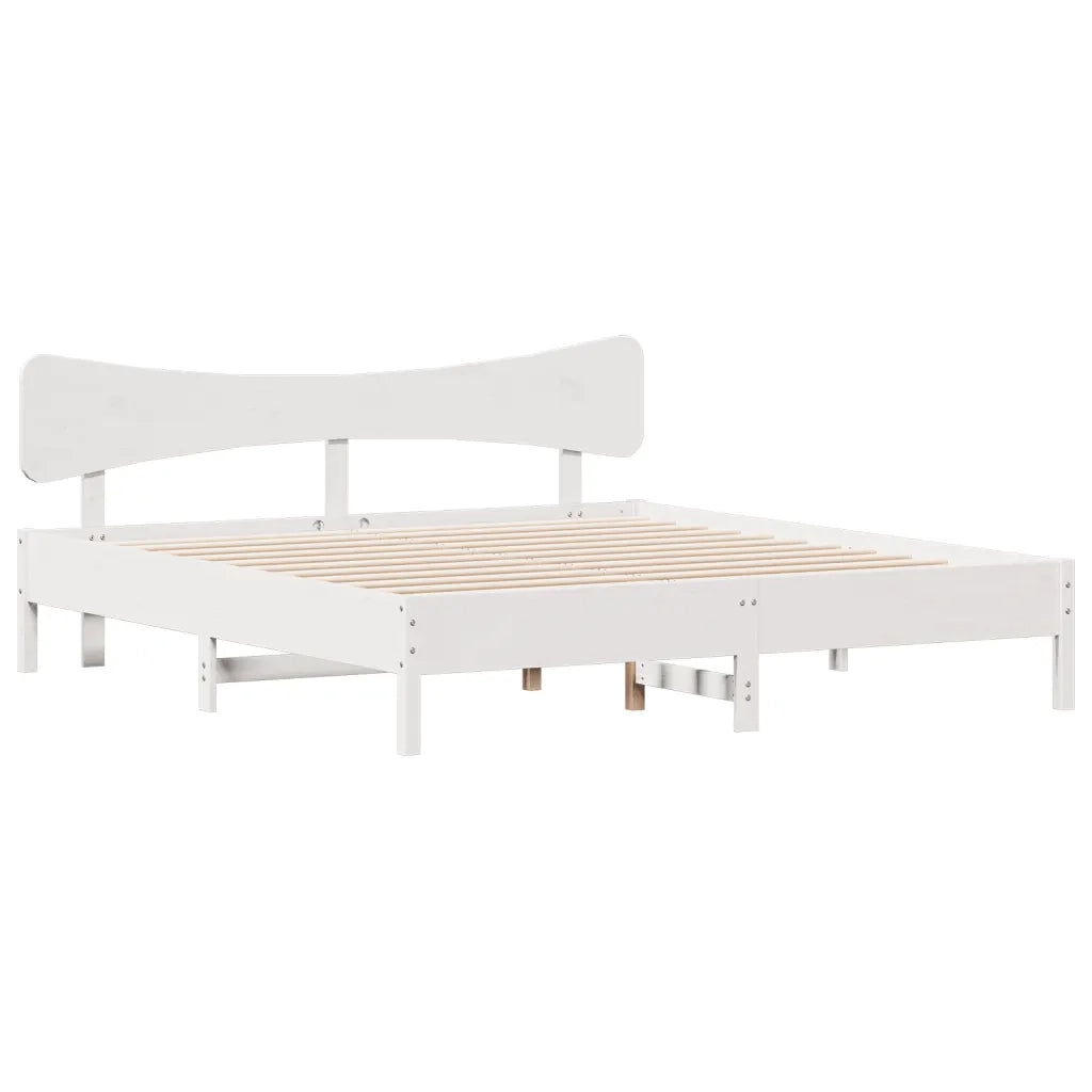 Giroletto senza Materasso Bianco 160x200 cm Legno Massello Pino 3328227