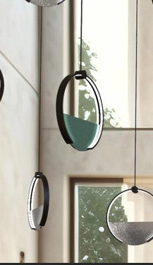 TOY-CO P Sospensione senza base in metallo nero e diffusore petrolio led 30W dimmerabile SDD 2800 - 5000k