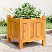 Fioriera Giardino con Rivestimento 31x31x30 cm Massello Acacia 366428