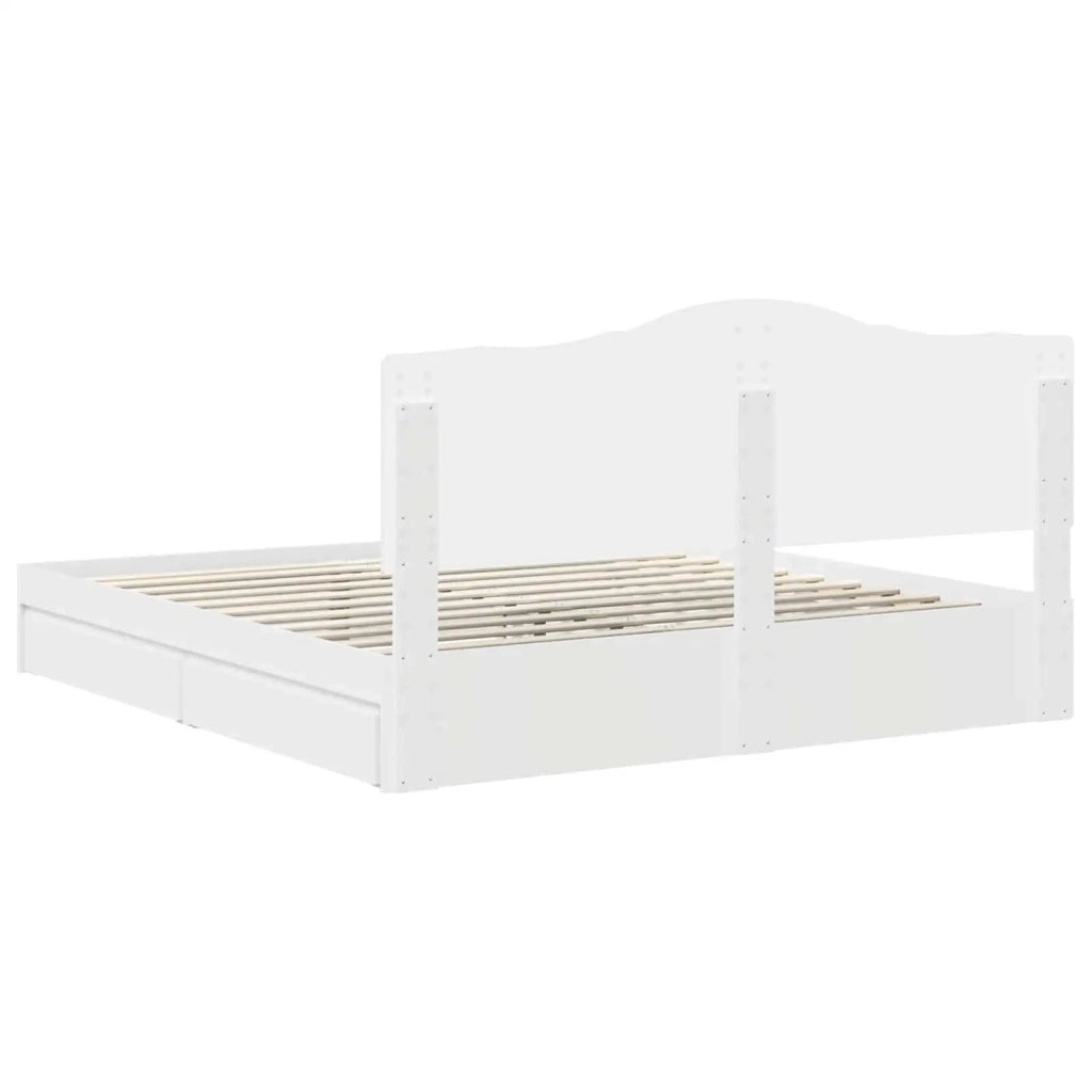 Letto con Contenitore Bianco 180 x 200 cm Legno multistrato
