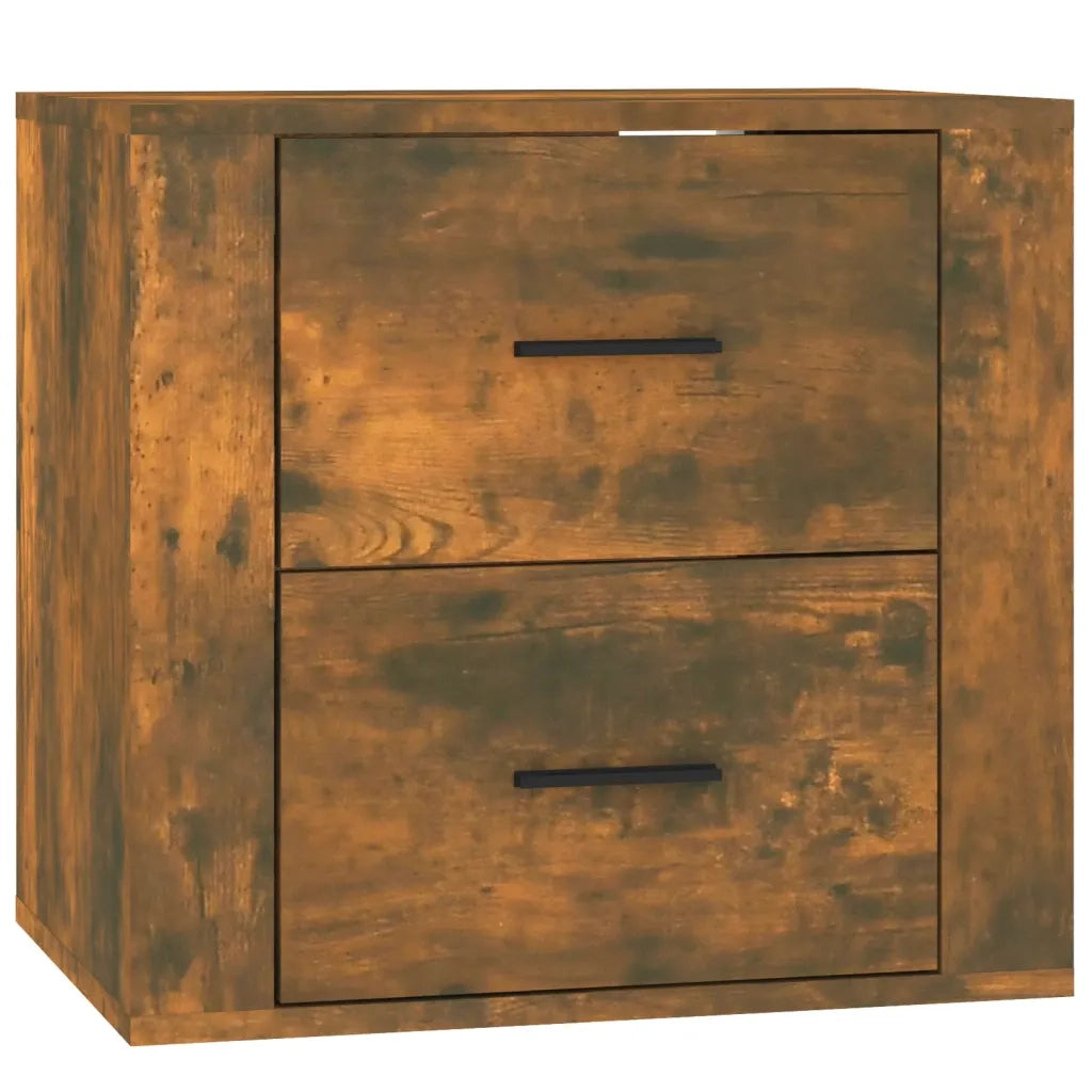 Comodino a Muro-Tavolino da notte sospeso Rovere Fumo 50x36x47 cm