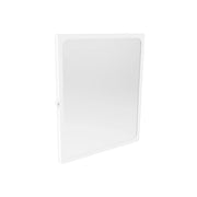 Specchio fisso con vetro antinfortunistico rivestito in nylon bianco