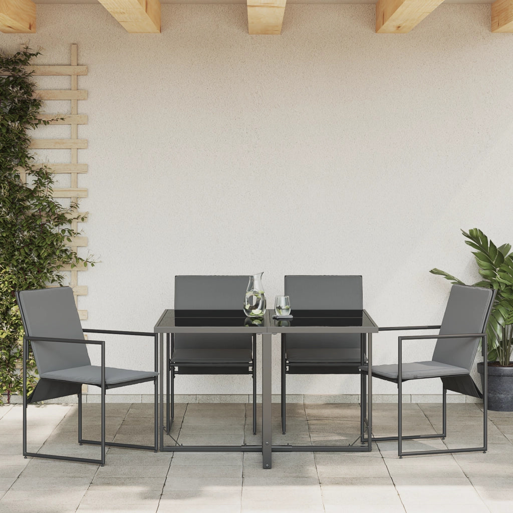 Poltrone da Giardino con Cuscini 4 pz Nero Textilene
