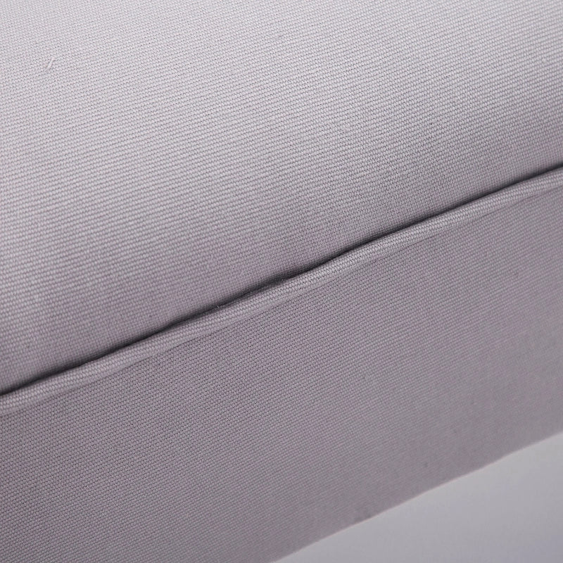 Panca imbottita grigia in tessuto effetto plissettato, 102 x 36 x 51 cm, struttura in MDF e legno