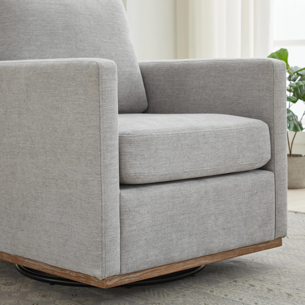 Poltrona Girevole Imbottita con Braccioli ¨C MINIMAL ¨C Grigio, Tessuto, Design Moderno