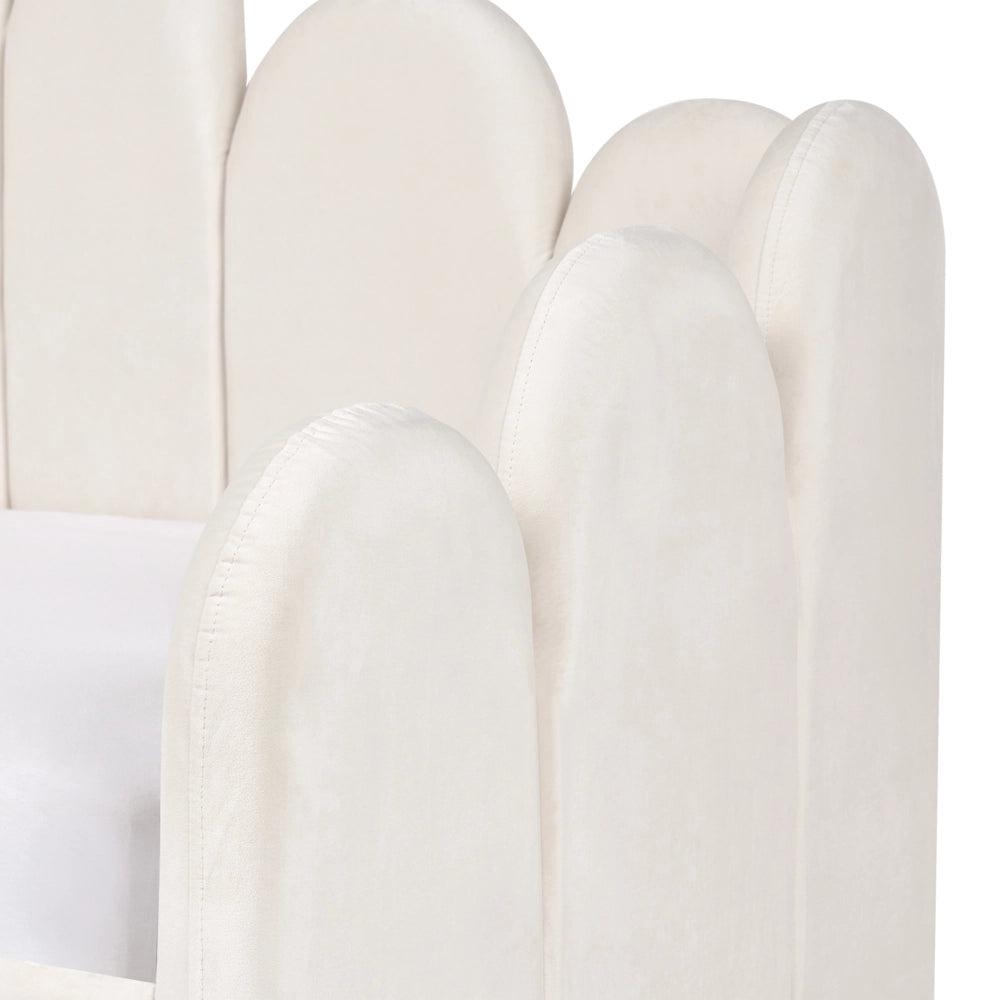 Letto singolo in velluto con contenitore 90 x 200 cm rete a doghe beige chiaro cameretta