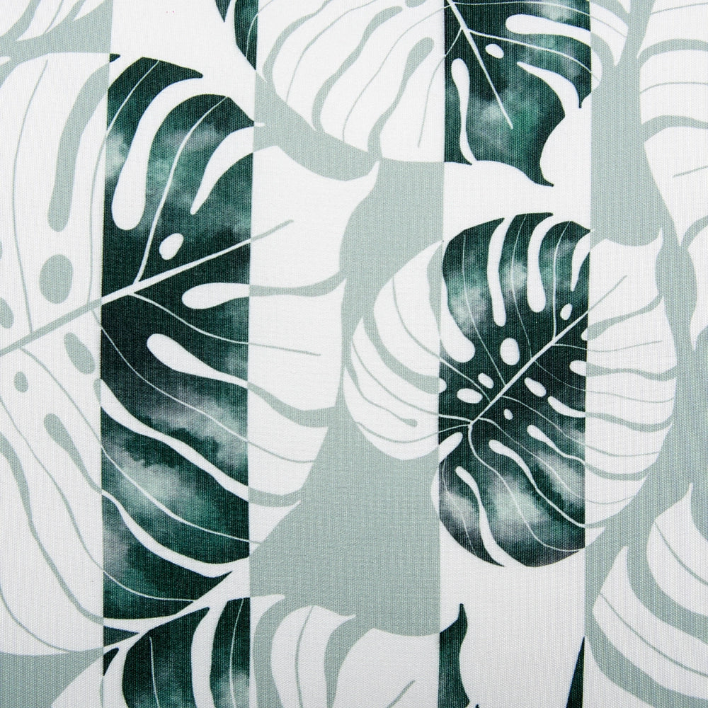 Set di 2 cuscini da giardino in tessuto di poliestere verde con motivo a strisce e foglie  45 x 45 cm esterni giardino elegante