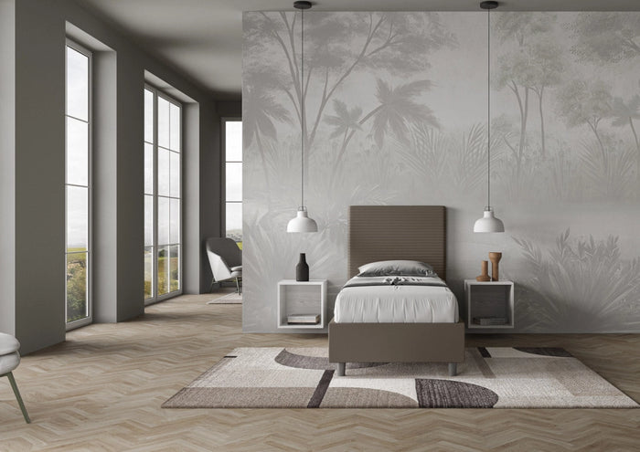 Letto Singolo 80x210 cm con Rete Focus Cappuccino