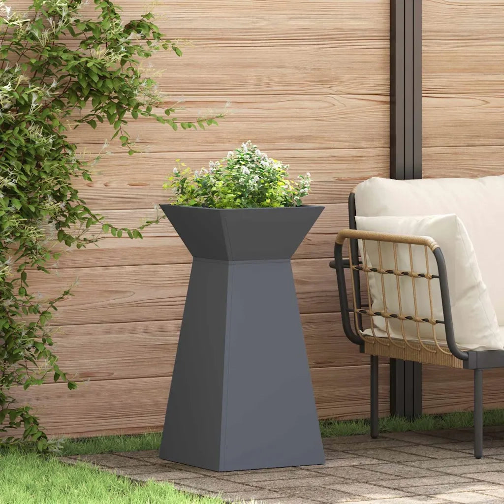 vidaXL Vaso a Pilastro 2 pcs Antracite 35 x 35 x 73 cm Acciaio