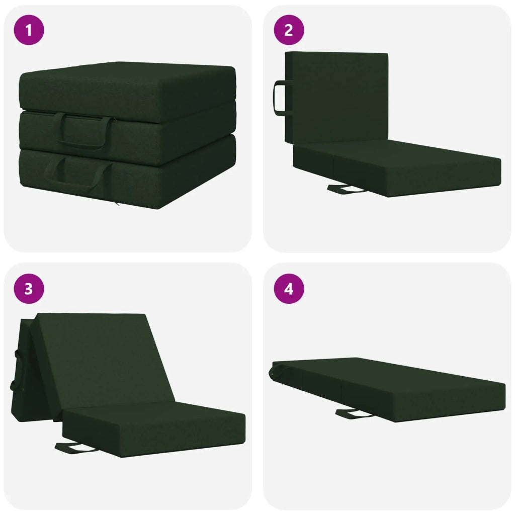 Divano Letto Pieghevole 75 x 63 x 45 cm Verde Scuro 900139