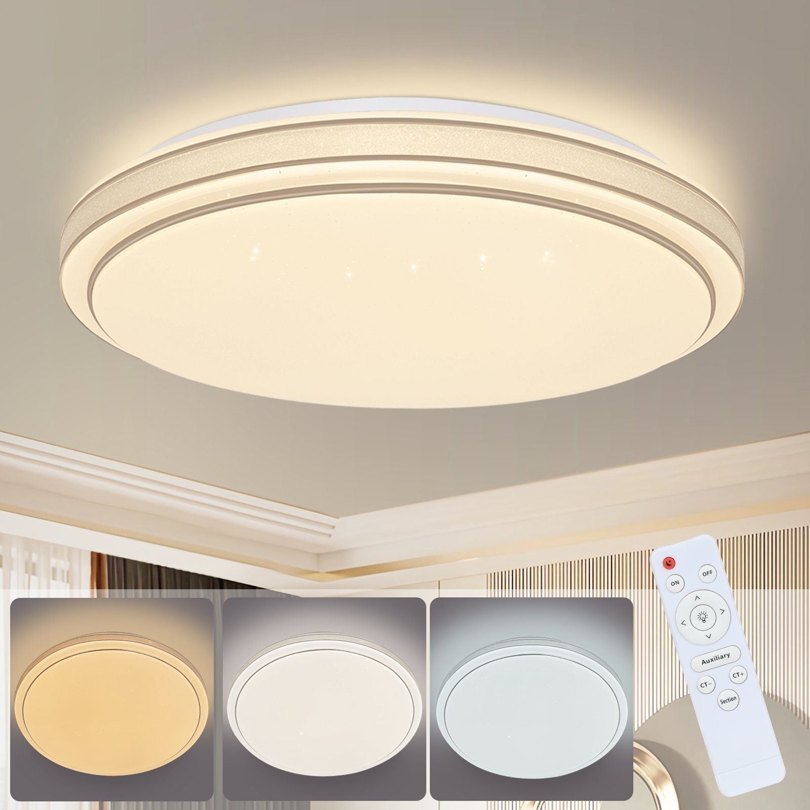 ZMH Lampada da soffitto a LED per soggiorno, Lampada da soffitto a stella, Lampada da soffitto moderna per corridoio