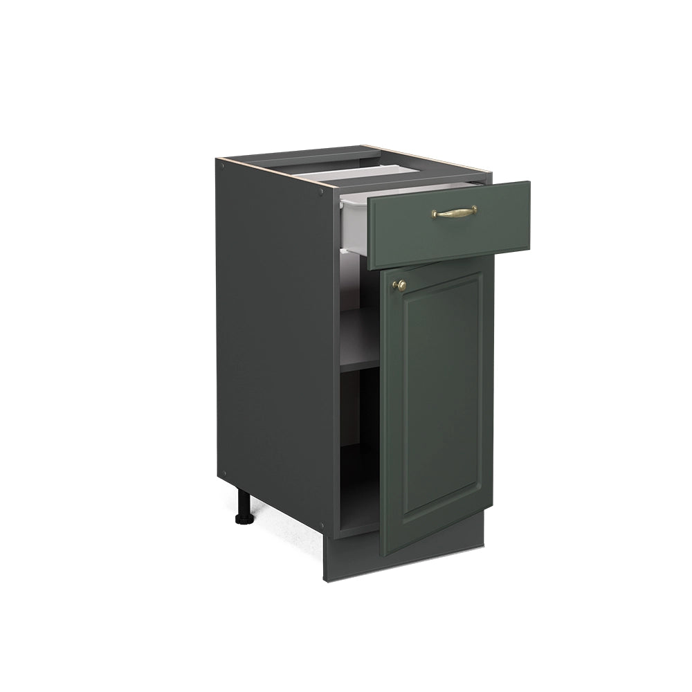 Mobiletto base per cucina Fame-Line Verde-oro rustico/Antracite 40 cm senza piano di lavoro Vicco
