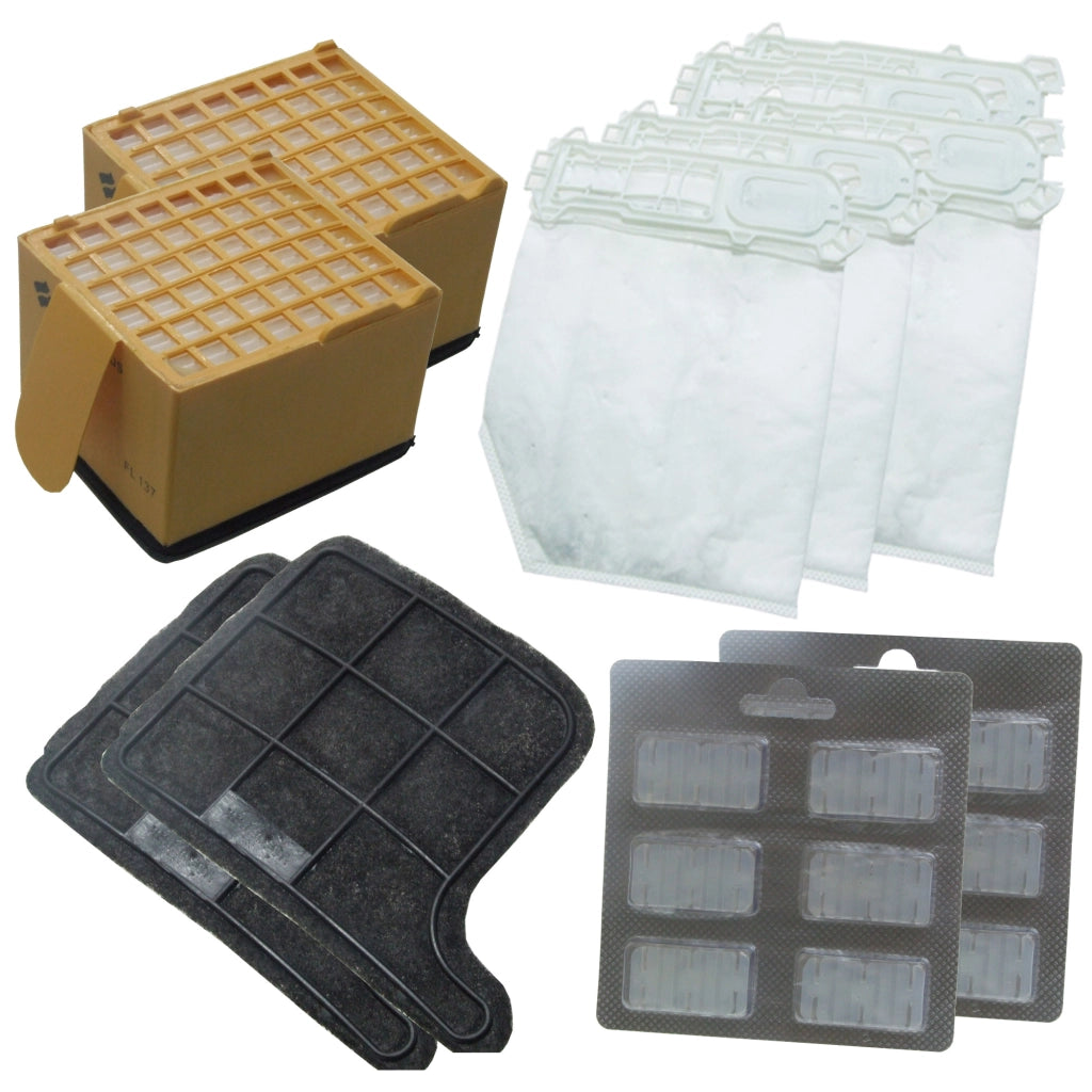 Kit Ricambi 12 Sacchetti 12 Profumi 2 Filtri Hepa 2 Filtri Motore Comp ...