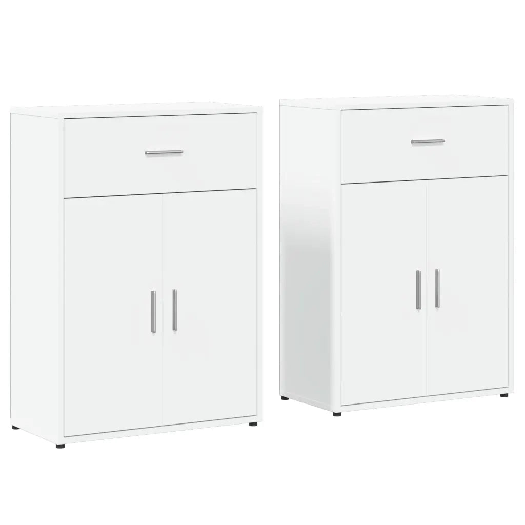 Credenze 2 pz Bianche 60x30x84 cm in Legno Multistrato 3276595