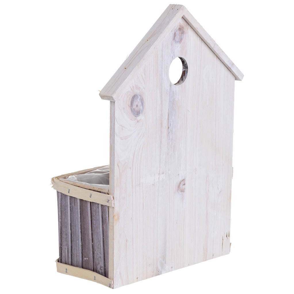 Supporto per fioriera quadrato in bambù grigio 21x10x29/11H cm