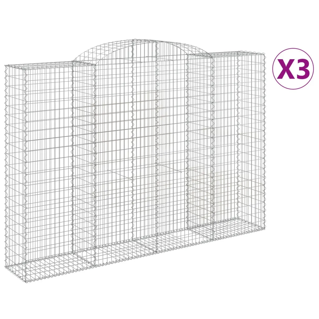 Cesti Gabbioni ad Arco 3 pz 300x50x200/220 cm Ferro Zincato 3146792