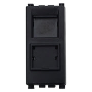 Connettore Rete Presa Dati RJ45 CAT5E Colore Nero Compatibile Con Vimar Arke