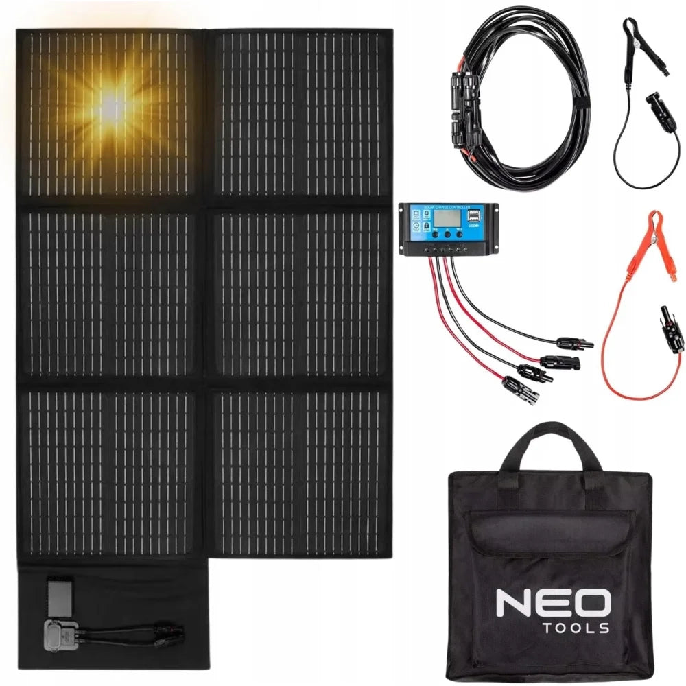 Topex 90-141 pannello solare por ortatile 120w, caricatore solare