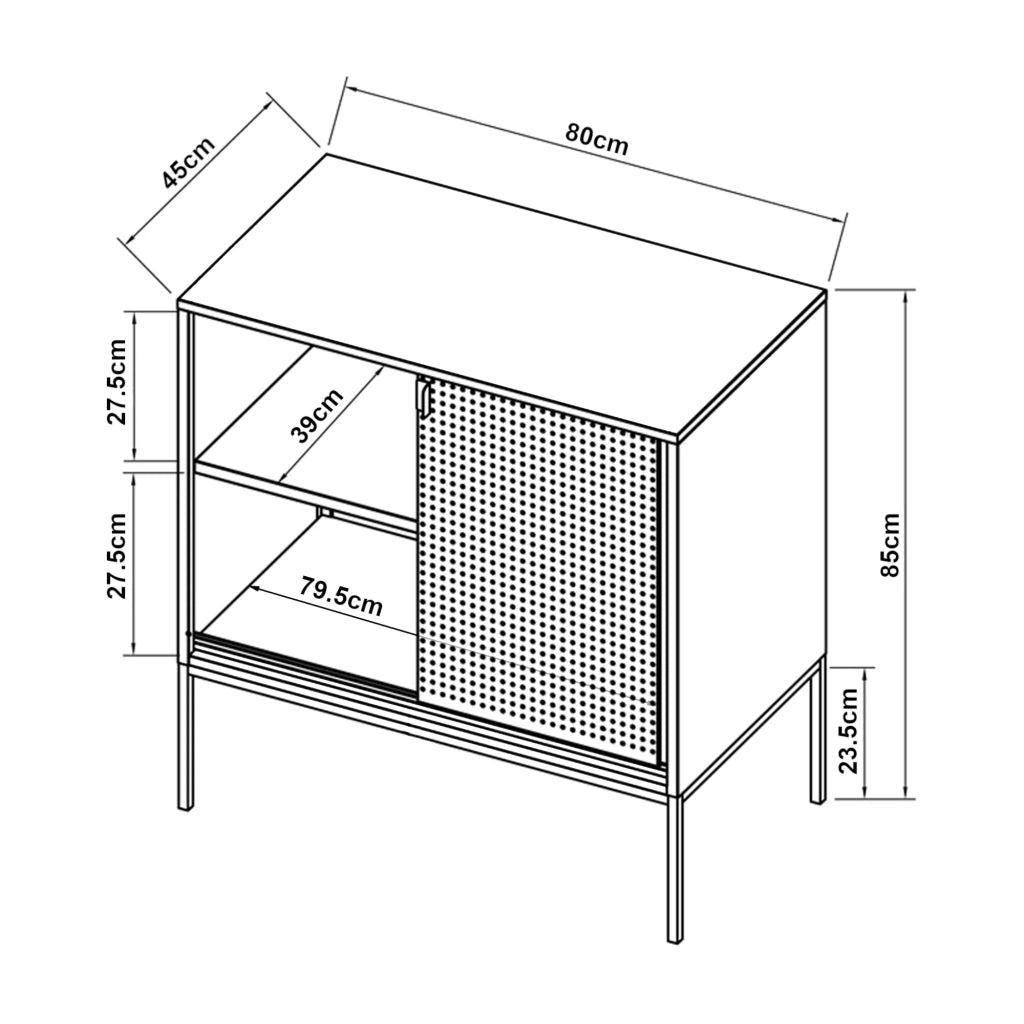 Credenza/cassettiera/mobile contenitore 85 x 80 x 45 cm soggiorno ingresso camera da letto metallo acciaio vetro ondulato verde 03_0009036