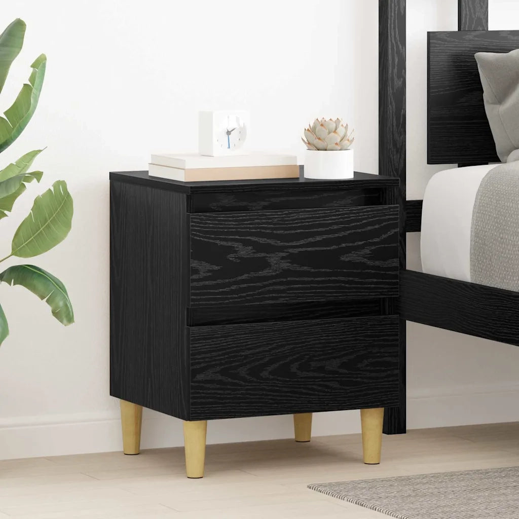 Armadietto per letto con cassetto Rovere Nero 40 x 35 x 50 cm 885672