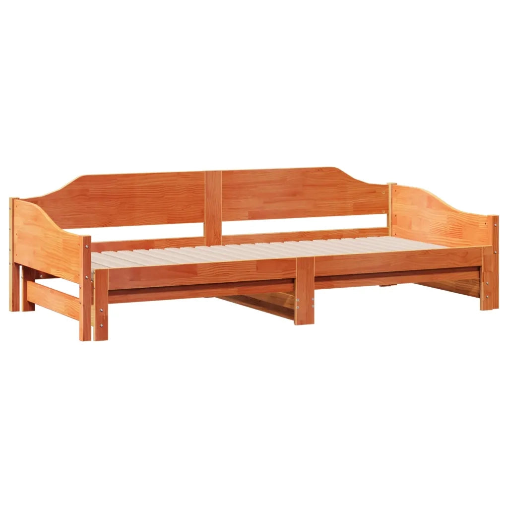 Divano con letto | Sof¨¤ letto | Letto singolo Estraibile Marrone Cera 80x200cm Massello Pino
