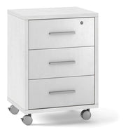 Cassettiera 3 Cassetti su Ruote 51x71x41 cm Ossido Bianco