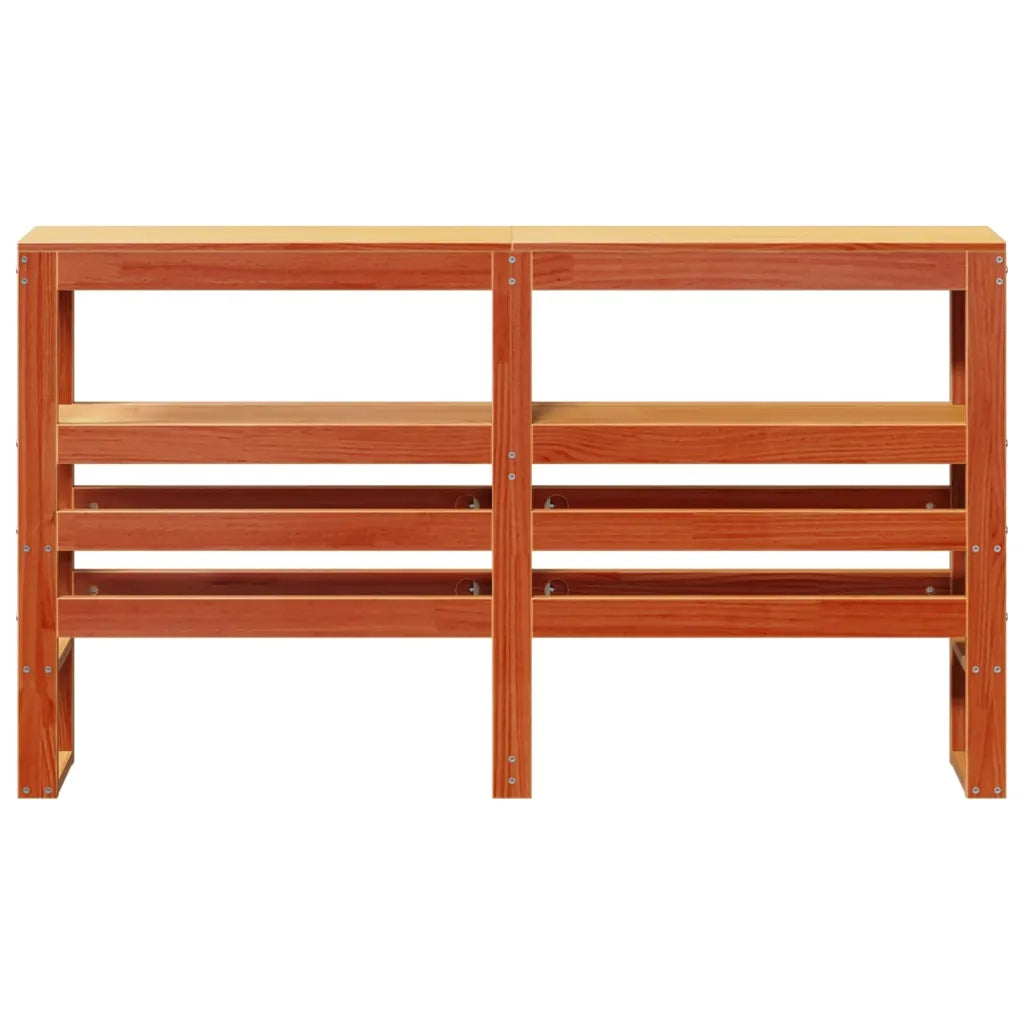 Testiera con Ripiani Marrone Cera 140 cm Legno Massello di Pino 850886