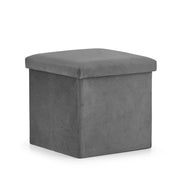 Pouf contenitore pieghevole Velvet grigio 31x31