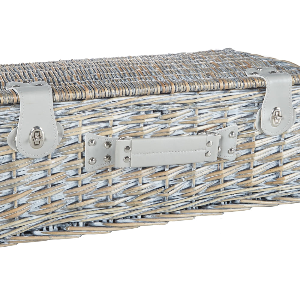 Cesto da picnic in vimini grigio per 4 persone con borsa termica stile semplice elegante