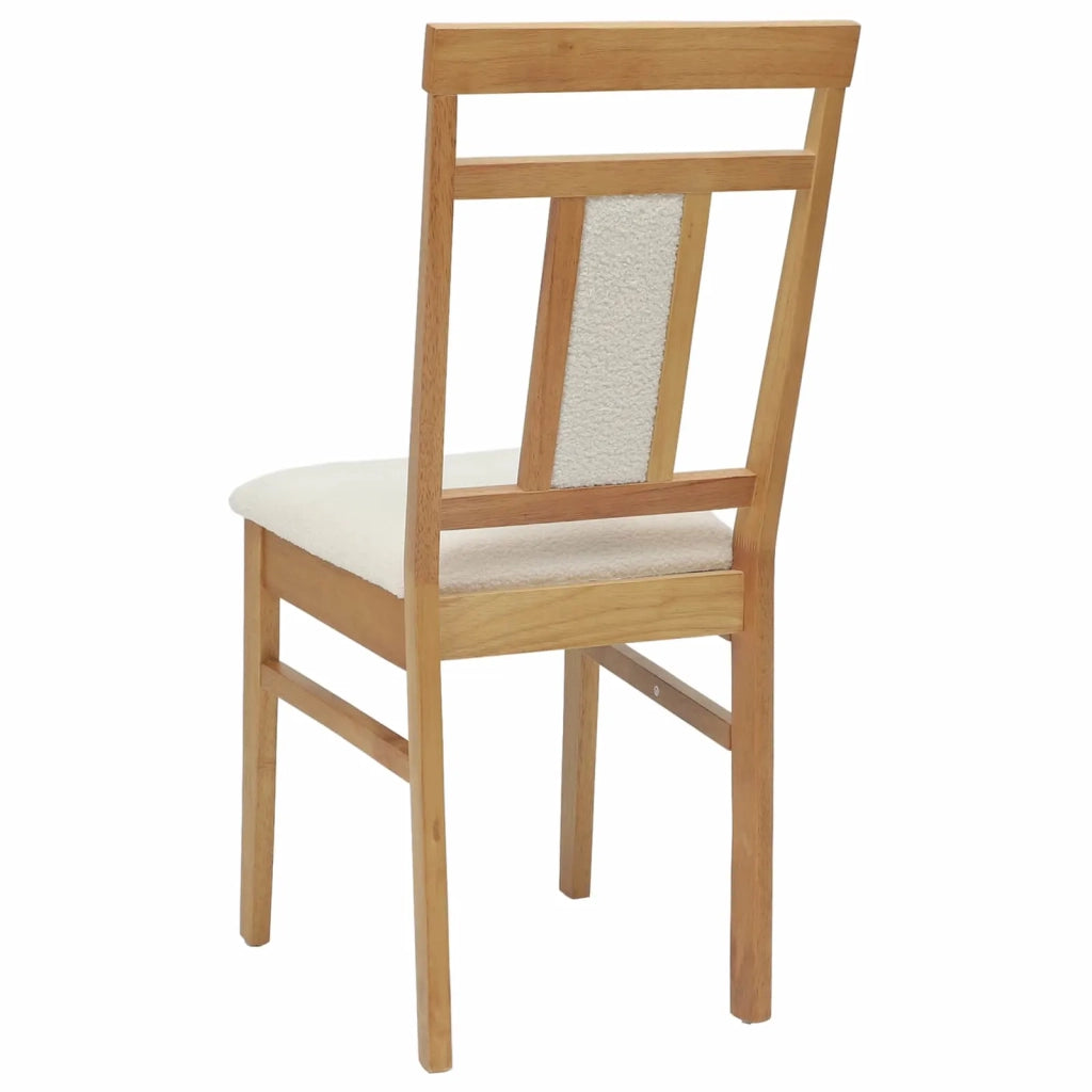 Sedia da pranzo 2 pcs Naturale e chiaro Legno di gomma solido 42020509