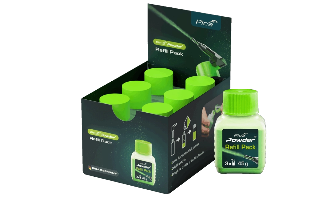 Confezione ricarica di polvere verde per pica powder