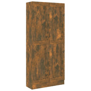 Libreria classica con ampi ripiani 82,5 x 30,5 x 185,5 cm legno composito finitura rovere affumicato 02_0048143
