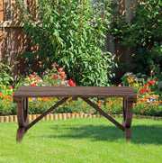 Panchina da giardino rustica in legno 98 x 50 x 39;5 cm; marrone