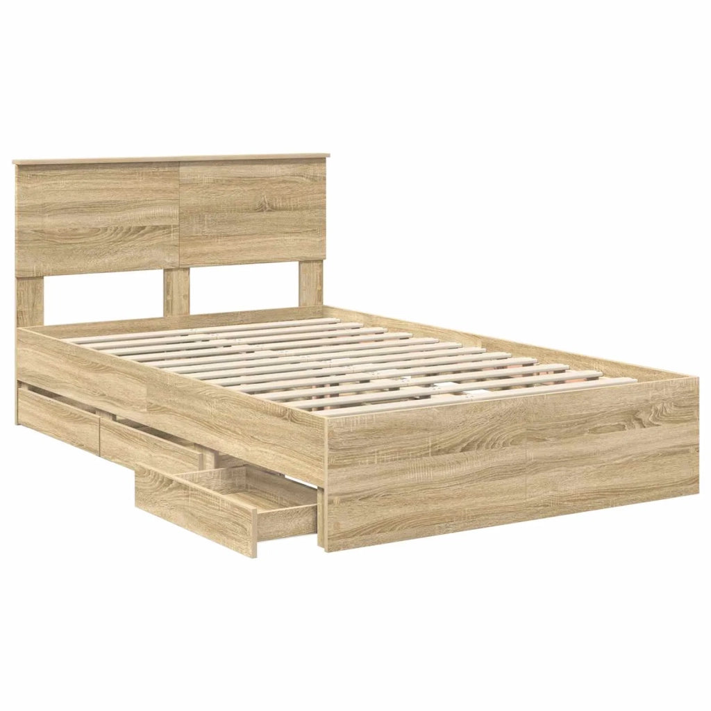 Struttura del letto con cassetto Rovere Sonoma 120 x 190 cm 3408000