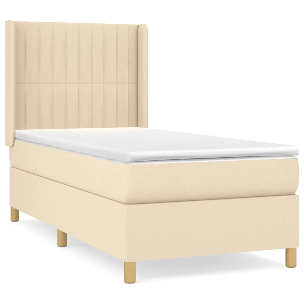 Giroletto a Molle con Materasso Crema 90x200 cm inTessuto 3132126