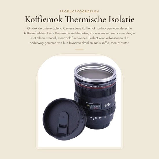 Bicchierino per caffè isolante a forma di camera - progettato con acciaio inossidabile - chiusura ermetica - duraturo - grande capacità - termos - becher isolante