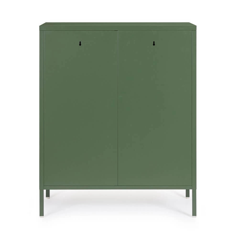 Credenza in Acciaio a 2 Ante Stile Industriale con Ripiani - CLIFTON
