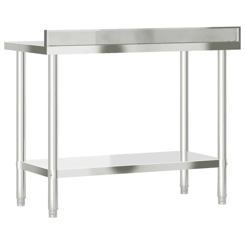 Tavolo Lavoro Cucina con Paraschizzi 110x55x93cm Acciaio Inox CFW2855988