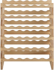 6 Livelli di Portabottiglie per 36 Bottiglie, Portabottiglie in Legno di Pino Massiccio, Portabottiglie Impilabile per Cucina, Cantina, Ripostiglio