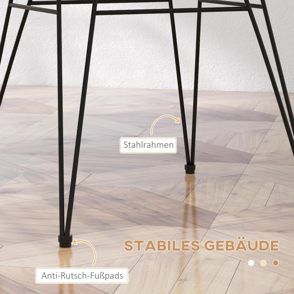 Sedia da pranzo ¨C Zephmum ¨C Naturale e nero, Rattan, 56x60x79