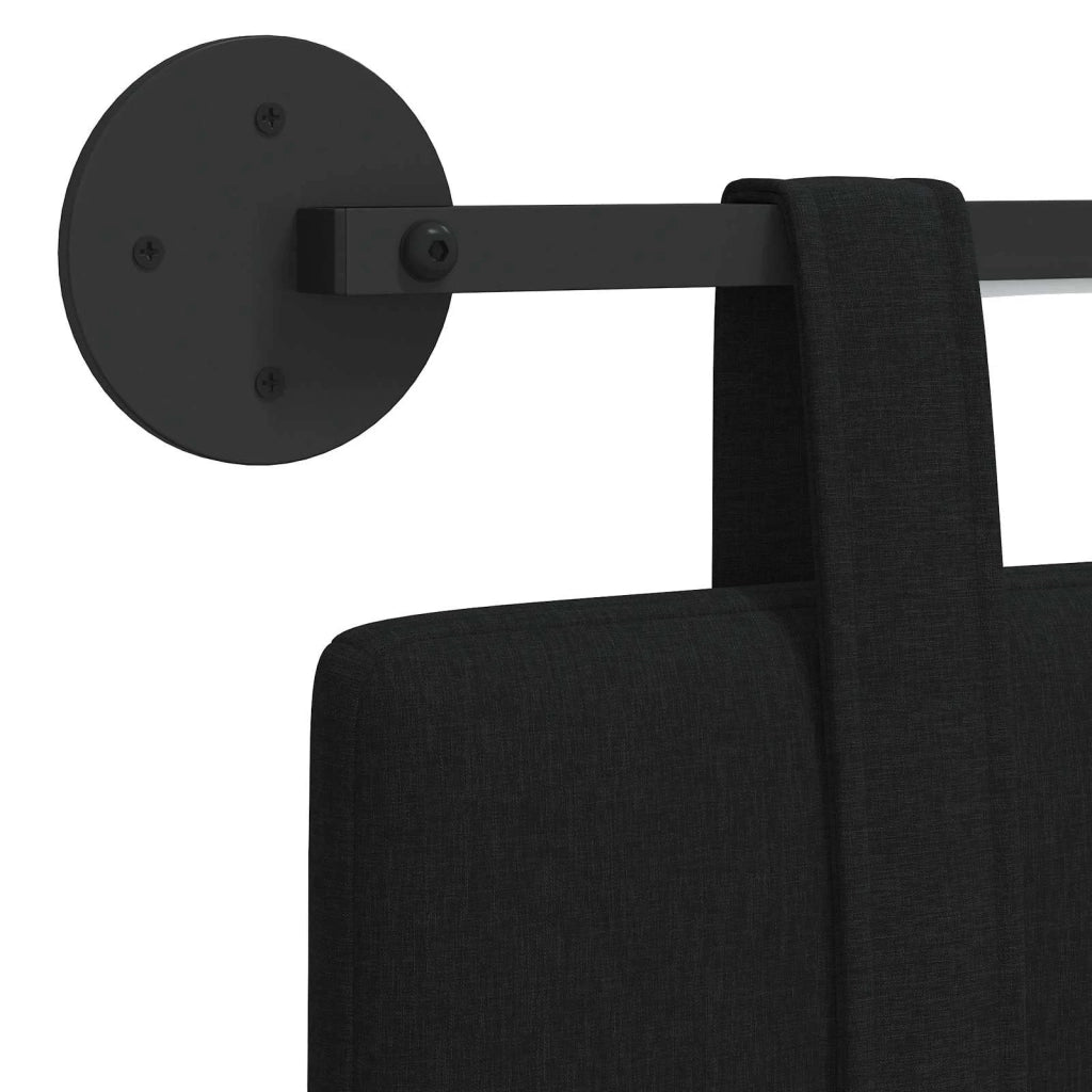 Testiera sospesa Con luce LED Nero Tessuto