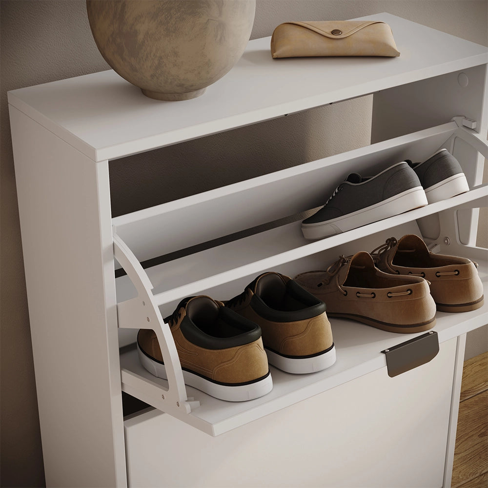 Scarpiera da ingresso Gizmo Bianco/Nero 59 x 77.6 cm con 2 scomparti Vicco