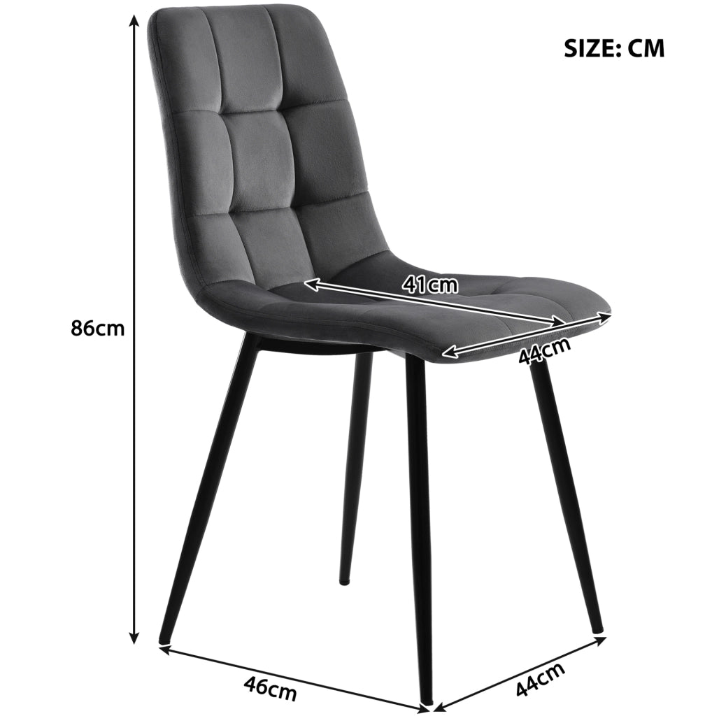 Set tavolo da pranzo 140x80 cm moderno; MDF; grigio