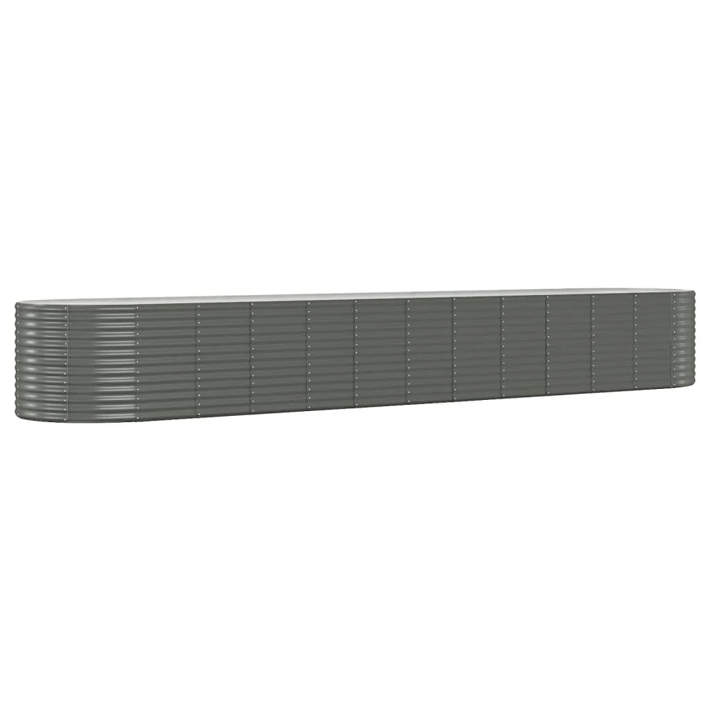 Fioriera a rialzato per piante fiori terrazza giardino in acciaio verniciato a polvere 507 x 100 x 68 cm grigio 02_0039662