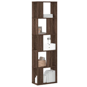 Libreria 5 Ripiani-Scaffale per Libri-Mobile di Stoccaggio Rovere Marrone 45x23,5x162,5cm Multistrato