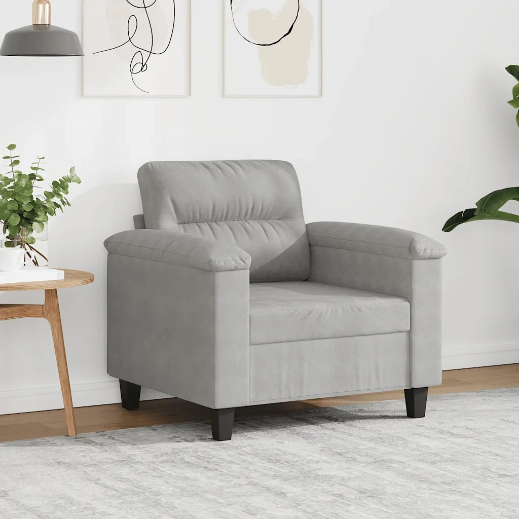 Poltrona Grigio Chiaro 60 cm in Tessuto Microfibracod mxl 83835