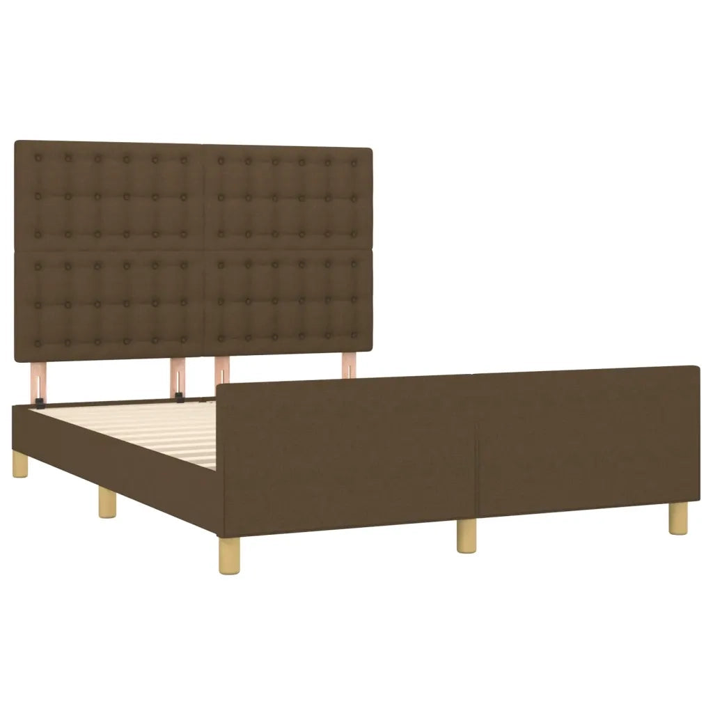 Giroletto senza Materasso Marrone Scuro 140x190 cm Tessuto 3125376